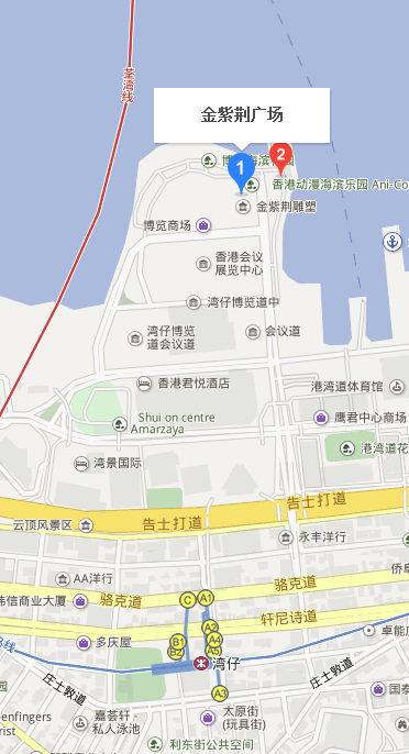 在香港从佐敦地铁站如何前往维多利亚港和金紫荆广场（地铁紫金广场）