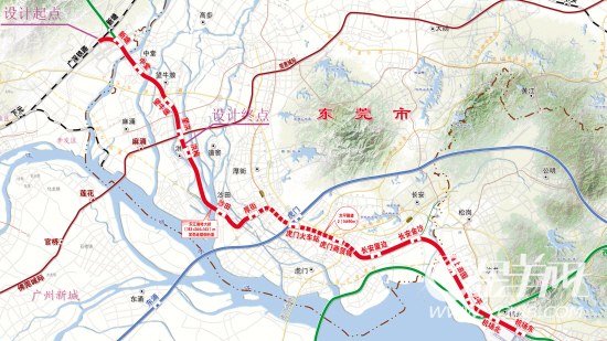 穗莞深城际铁路详细的路线分布图（穗莞深城际轨道交通）