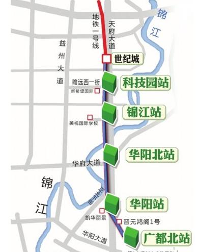 成都地铁1号线延长线路图（成都地铁1号线南延线）