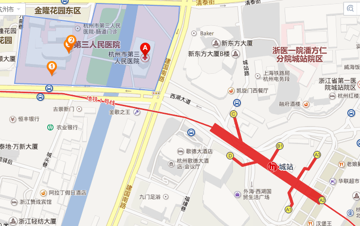 去杭州第三人民医院1号地铁城站哪里出口（杭州市第三医院地铁出口）