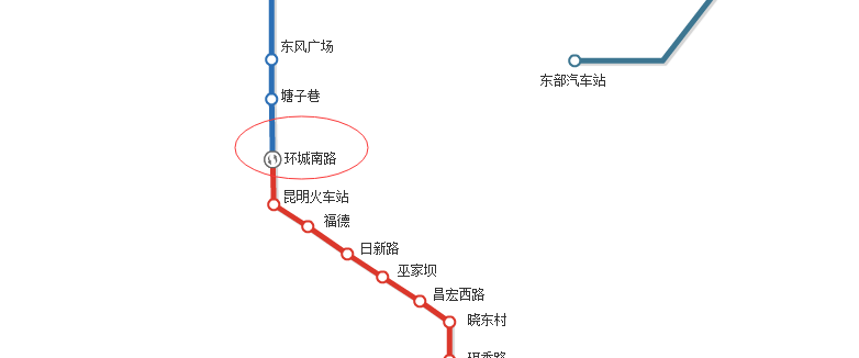 昆明地铁1号线2号线都经过哪些站（昆明二号线地铁线站内换乘一号线）