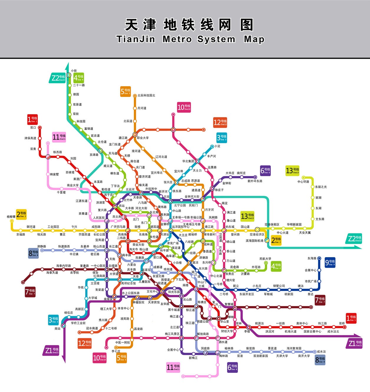 天津地铁路线全图（天津m8延长地铁线路图）