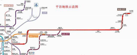 2020年北京地铁规划图（北京地铁平谷线最新规划）
