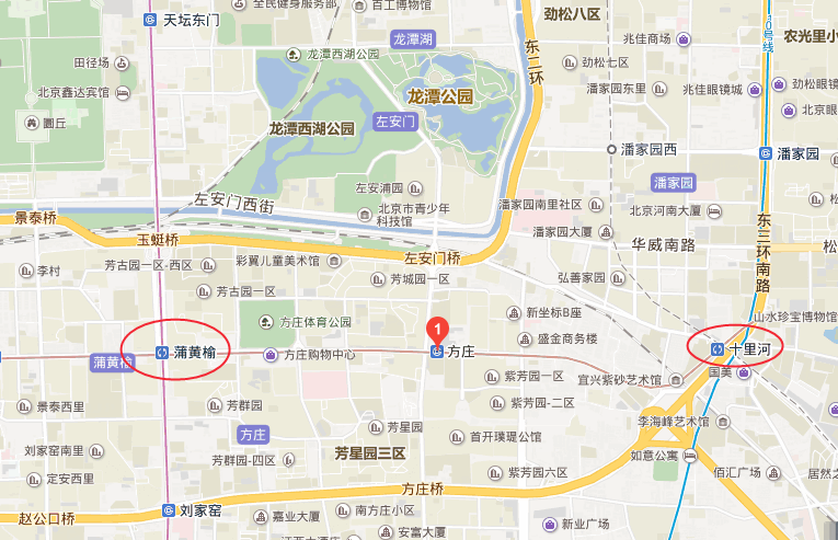 北京地铁14号线方庄站出口的详细位置（方庄地铁站）