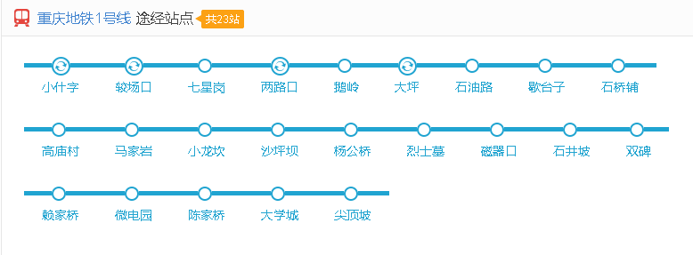 重庆轻轨运营时间是几点到几点或者是24小时运营（重庆地铁2号线时间表）