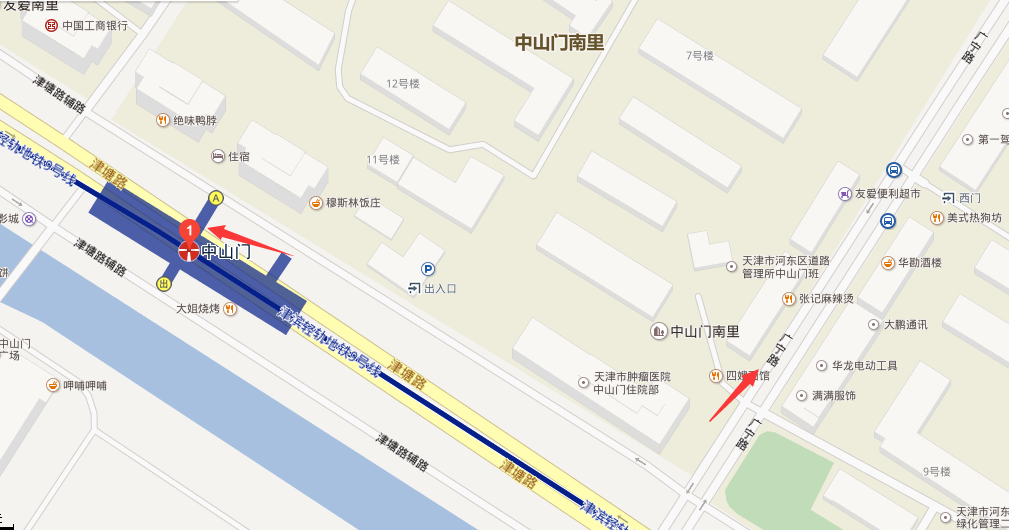 天津市河东区有哪些地铁站（中山门地铁站是几号线）
