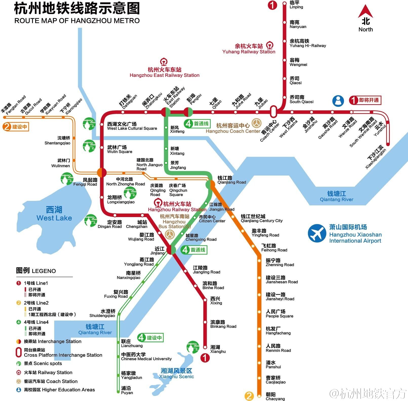 杭州有几条地铁（杭州城市地铁分布图）