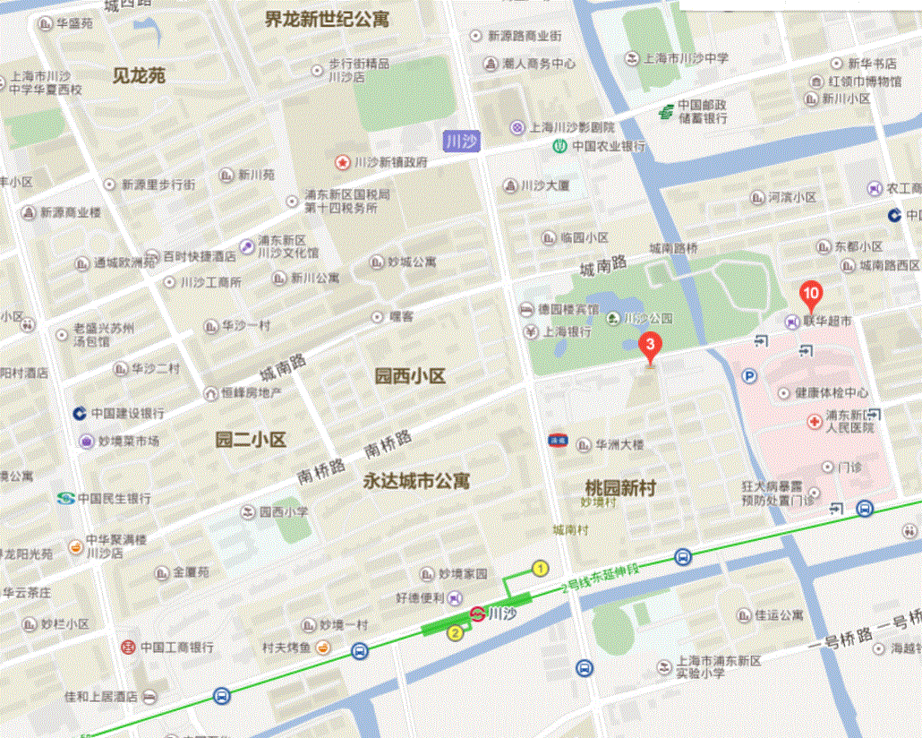 上海（川沙地铁有几个出口）