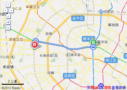成都地铁12号线分别经过哪些站的地图（犀浦到骡马市地铁站）