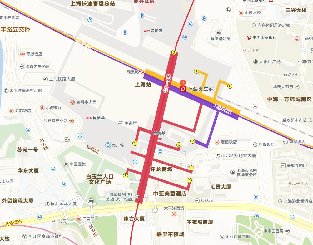 从上海火车站到虹桥火车站坐几号线地铁（上海火车站在地铁几号线）
