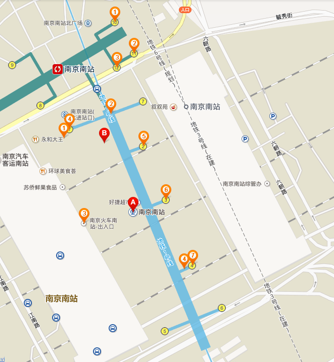 在广州南站怎么坐高铁我的意思是在地铁哪个出口然后到哪里坐高铁（地铁站南站出口）