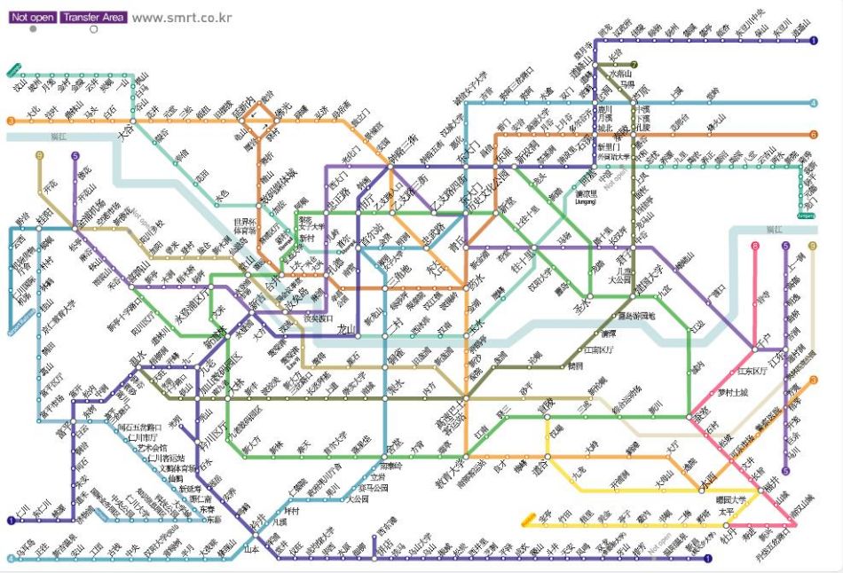 首尔地铁线路图简绍（首尔新村地铁出口）
