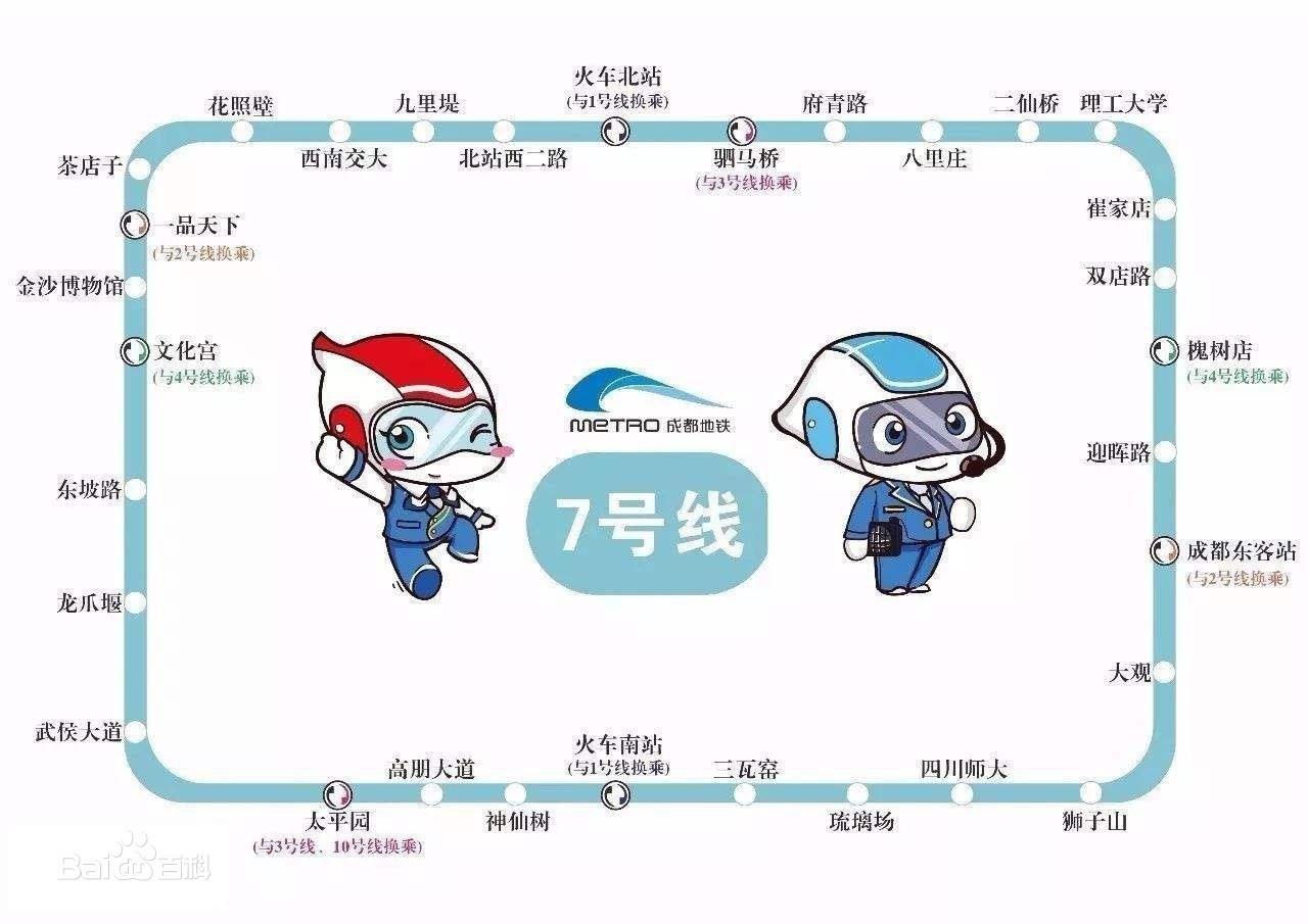成都地铁七号线站名（成都七号号线地铁路线图）