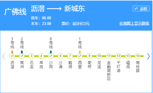 广州地铁二号线从那到那共几个站（广州地铁2号线转广佛线地铁站点）