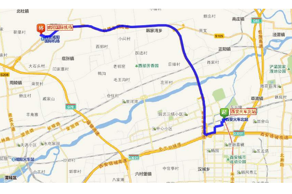 西安到咸阳机场有直达地铁么（西村到机场地铁站）