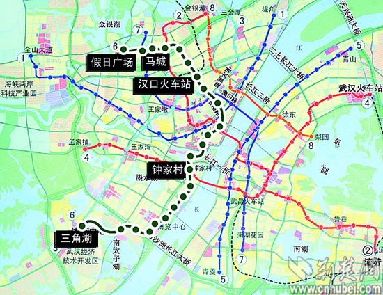 武汉地铁6号线地图（武汉地铁6号线颜色）