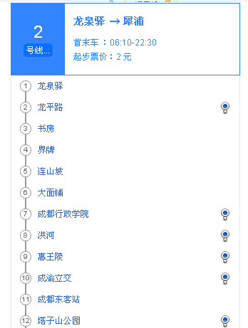 成都地铁二号线的起点到终点的各个站点是那些（2号线地铁线路成都）