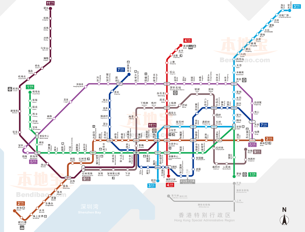 深圳地铁线路图，最新深圳市地铁站线路图-第1张