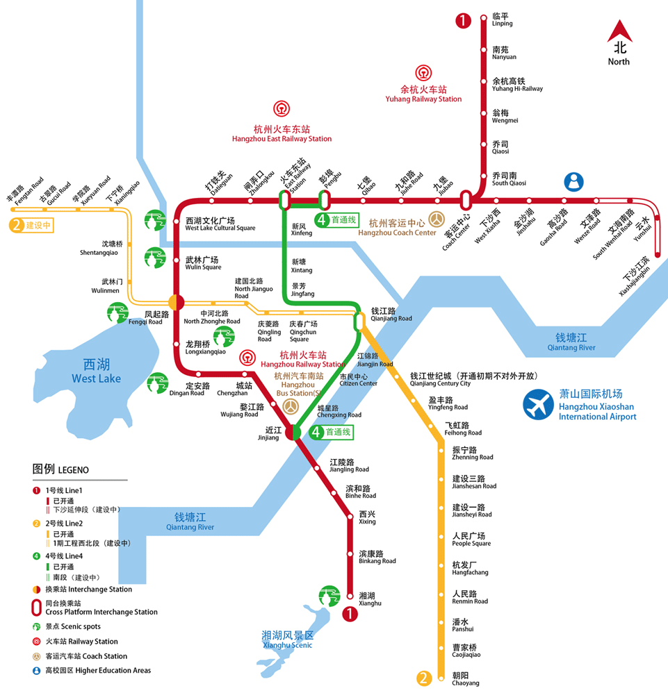 杭州有几条地铁（杭州城市地铁分布图）