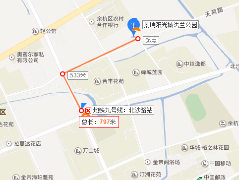 景瑞阳光城法兰公园到地铁站有多远地铁九号线会经过哪些地方（杭州市几号地铁可以到四堡）