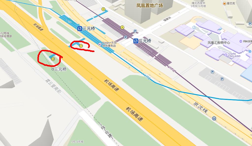 三元桥地铁站出口（三元桥地铁出口站图）