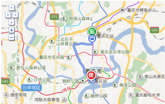 重庆北站到重庆西地铁路线图（重庆北站到南坪地铁线）