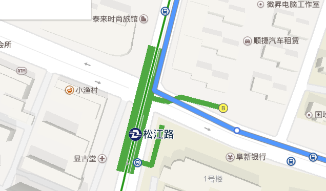 大连松江路地铁站和山东路交叉口（大连松江路地铁出口）