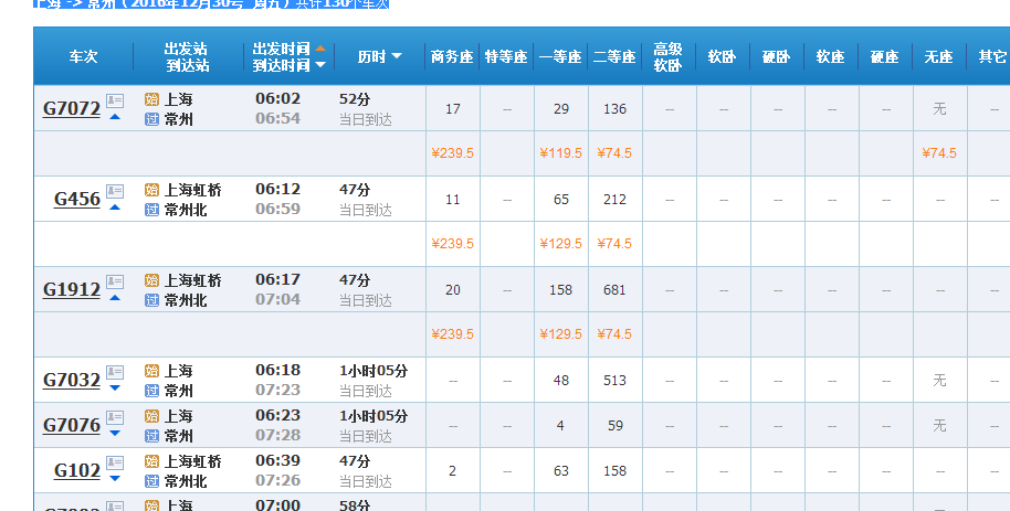 上海至常州的城际高铁时刻表（上海常州高铁）