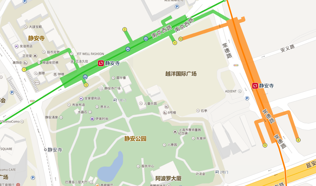 上海地铁7号线和2号线在静安寺站的出口是一致的吗（地铁7号线那个出口到静安寺）