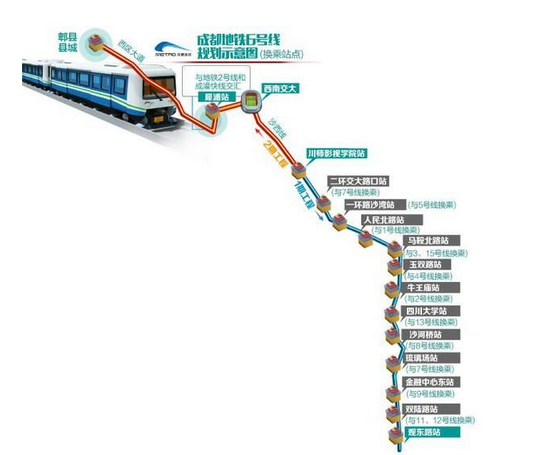 成都地铁17号线一期经过哪些车站（成都地铁17号线图）-第1张