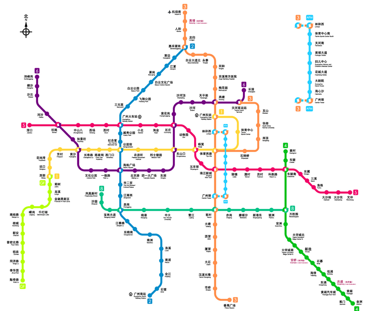 广州地铁二号线从那到那共几个站（广州市地铁2线路图）