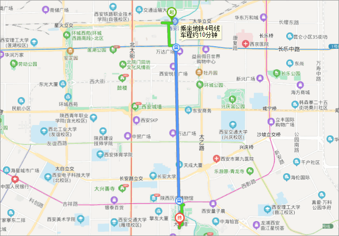 从行政中心上地铁到大唐不夜城应该从那站下车（去西安不夜城坐几号线地铁）