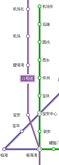 深圳市地铁5号线途经路线（前海湾转5号线地铁线路图）
