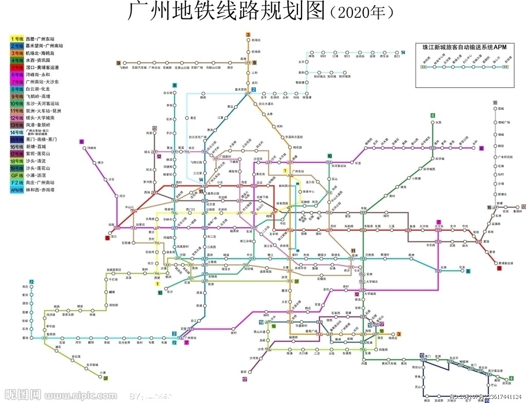 广州市地铁线路图高清版（全新广州地铁线路图）