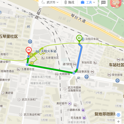 从汉阳火车站地铁口到五里墩地铁口约有多少千米￼（汉阳火车站地铁出口）