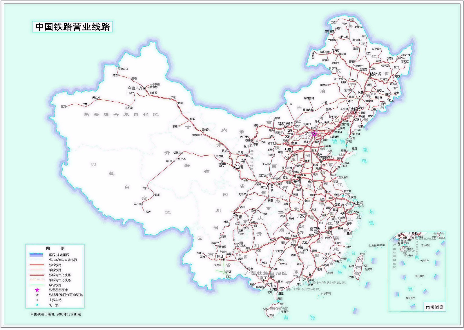 中国的铁路路线图（铁路路线查询）