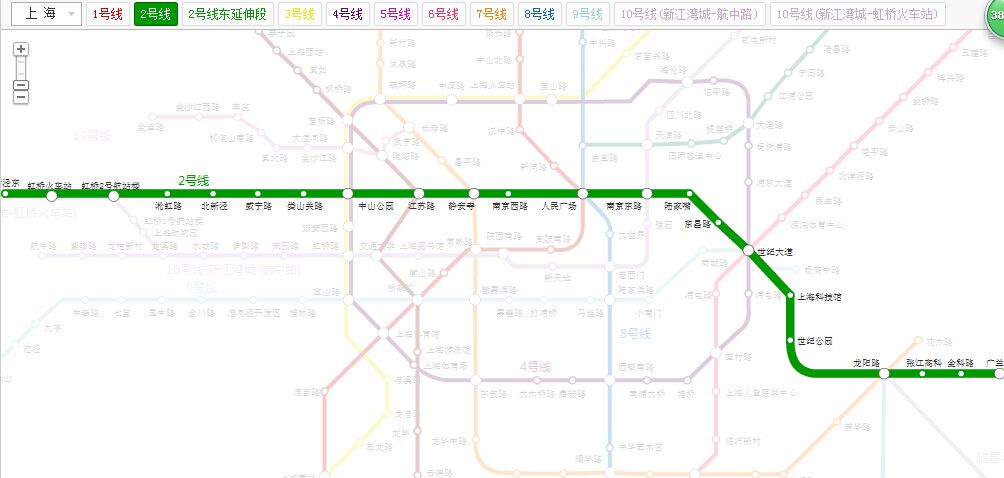 上海地铁二号线路线图（首尔2号线地铁线路图）