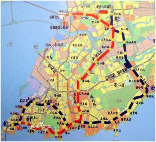 青岛地铁3号线线路图（李村地铁到浮山所地铁多少时间）