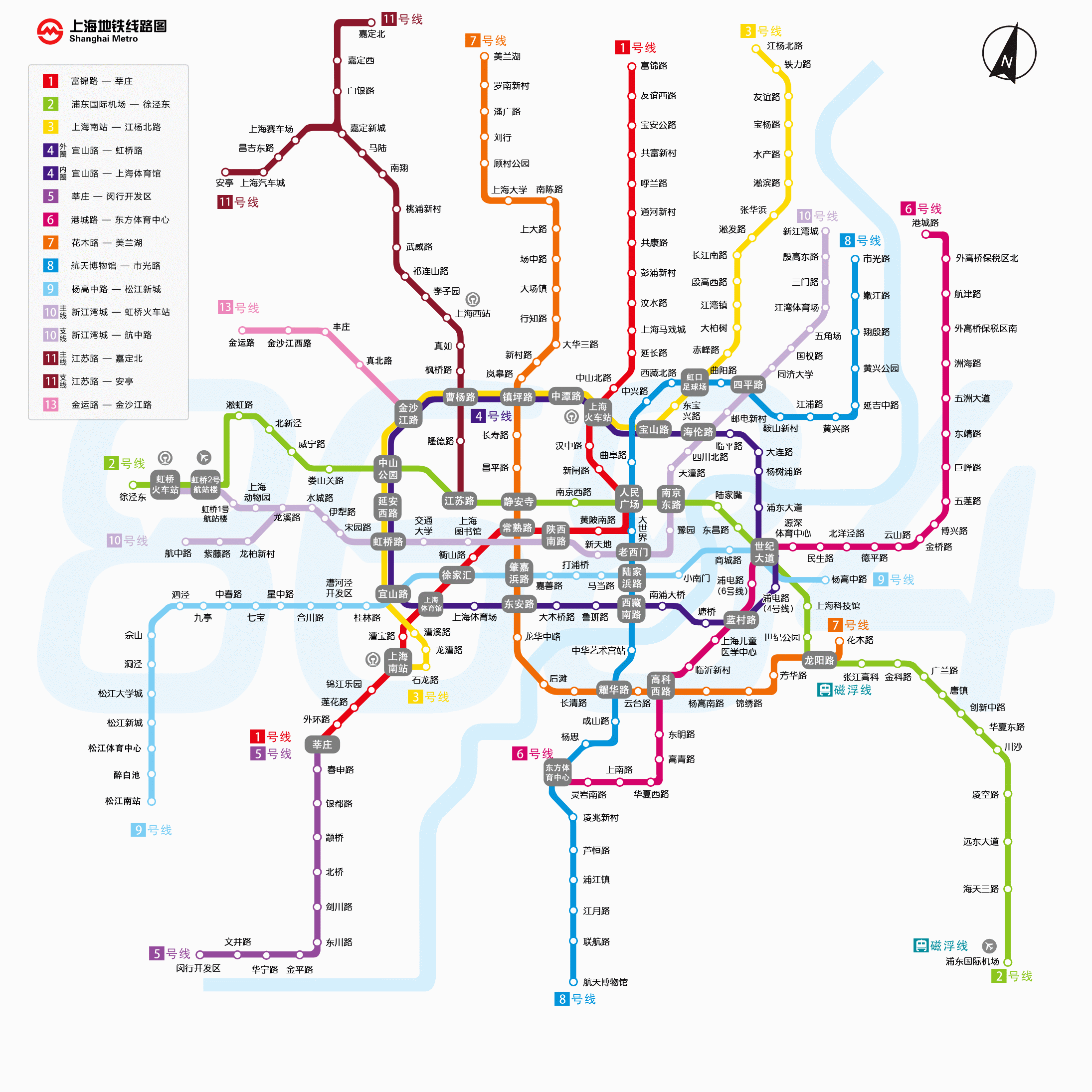 上海地铁线路分布图（上海地铁区域划分图）