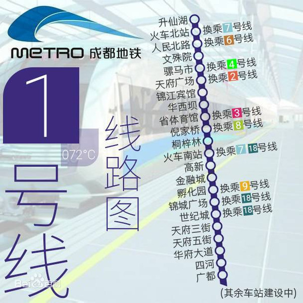 成都地铁一号线从起点到终点途经哪些站，成都1号线地铁路线停靠-第1张