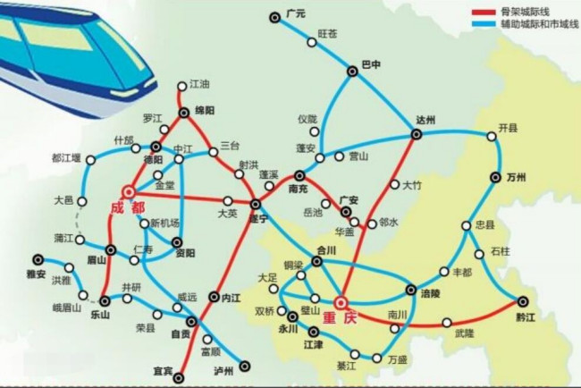 成都高铁路线分布图是怎样的（成都到三台高铁路线图）