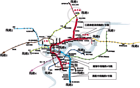 杭州目前有几条地铁线路啊（杭周5号线地铁线路图）