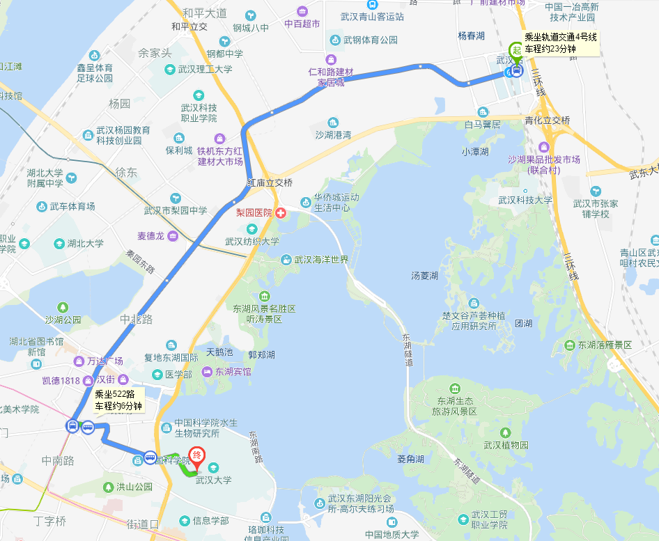 武汉高铁站到武大怎么去啊 有地铁吗（武汉站至华科大有地铁吗）