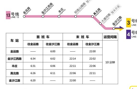 上海13号线地铁首末车时间（上海市13号地铁早晚时间表）