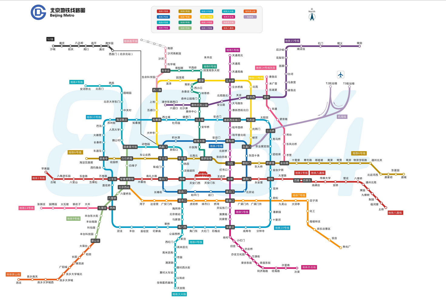 北京地铁线路图（2016北京地铁线路图高清版）