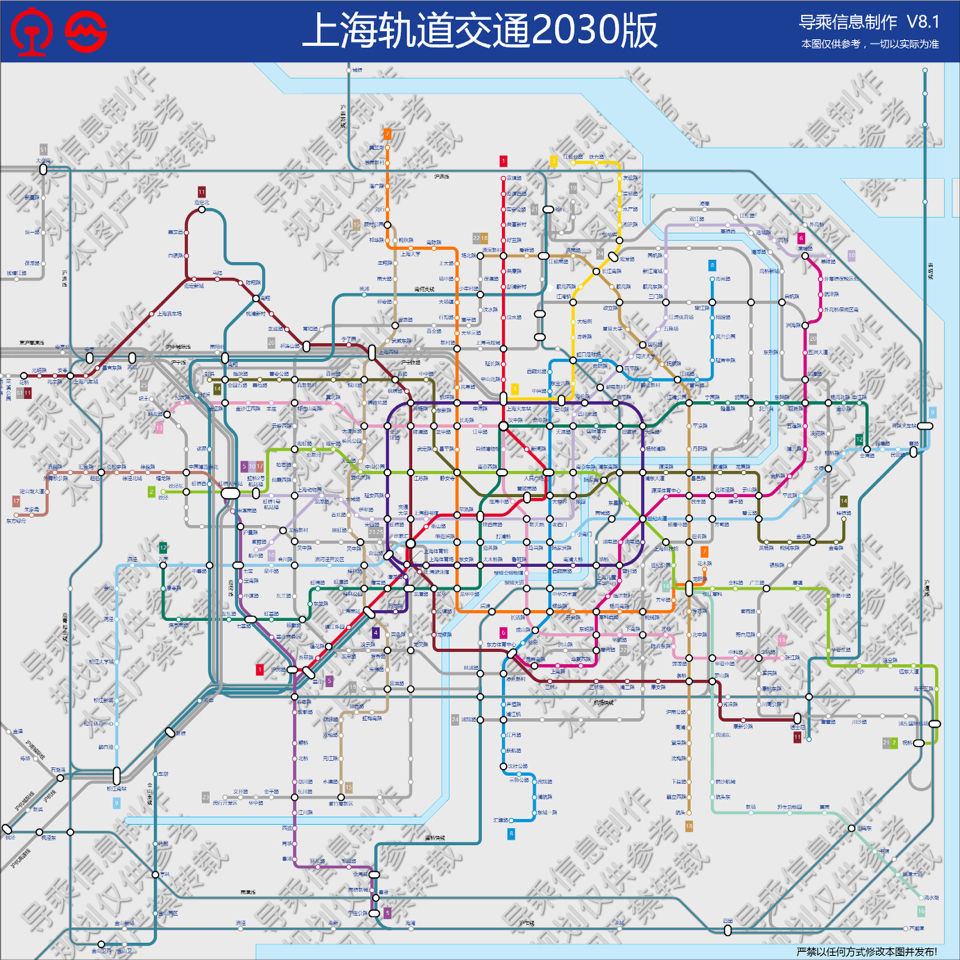 上海市2015年至2025年地铁新规划图（2025上海地铁线路图高清）