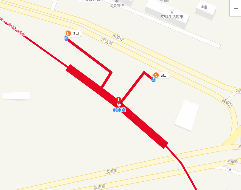 杭州地铁5#滨康路站有几个出口（杭州拱康路地铁站位置）