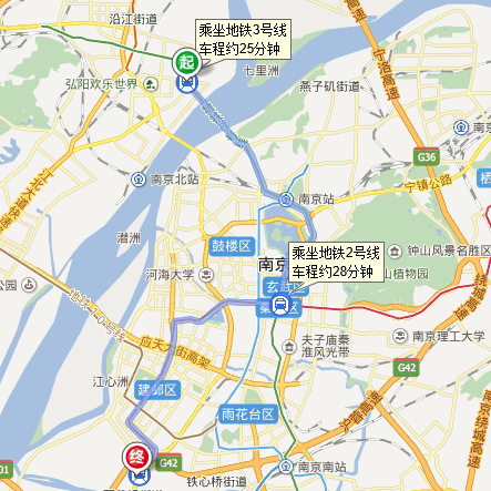 南京桥北站到天隆寺地铁站3出口（地铁3号柳洲东路出口）