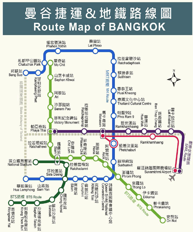 求泰国曼谷地铁图芭提雅的交通旅游图还有泰国全国的交通图有景点图就最好了希望高清的先谢谢大（曼谷地图水牛桥地铁站）
