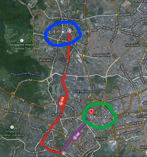 新加坡宏茂桥地铁站和文庆地铁站之间的位置（新加坡文庆地铁站）